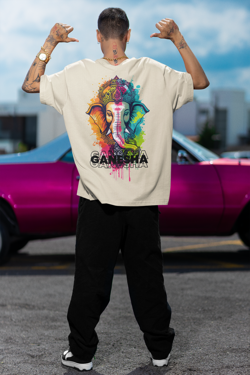 The Chromatic Ganesha: Urban Splash Oversized Tee