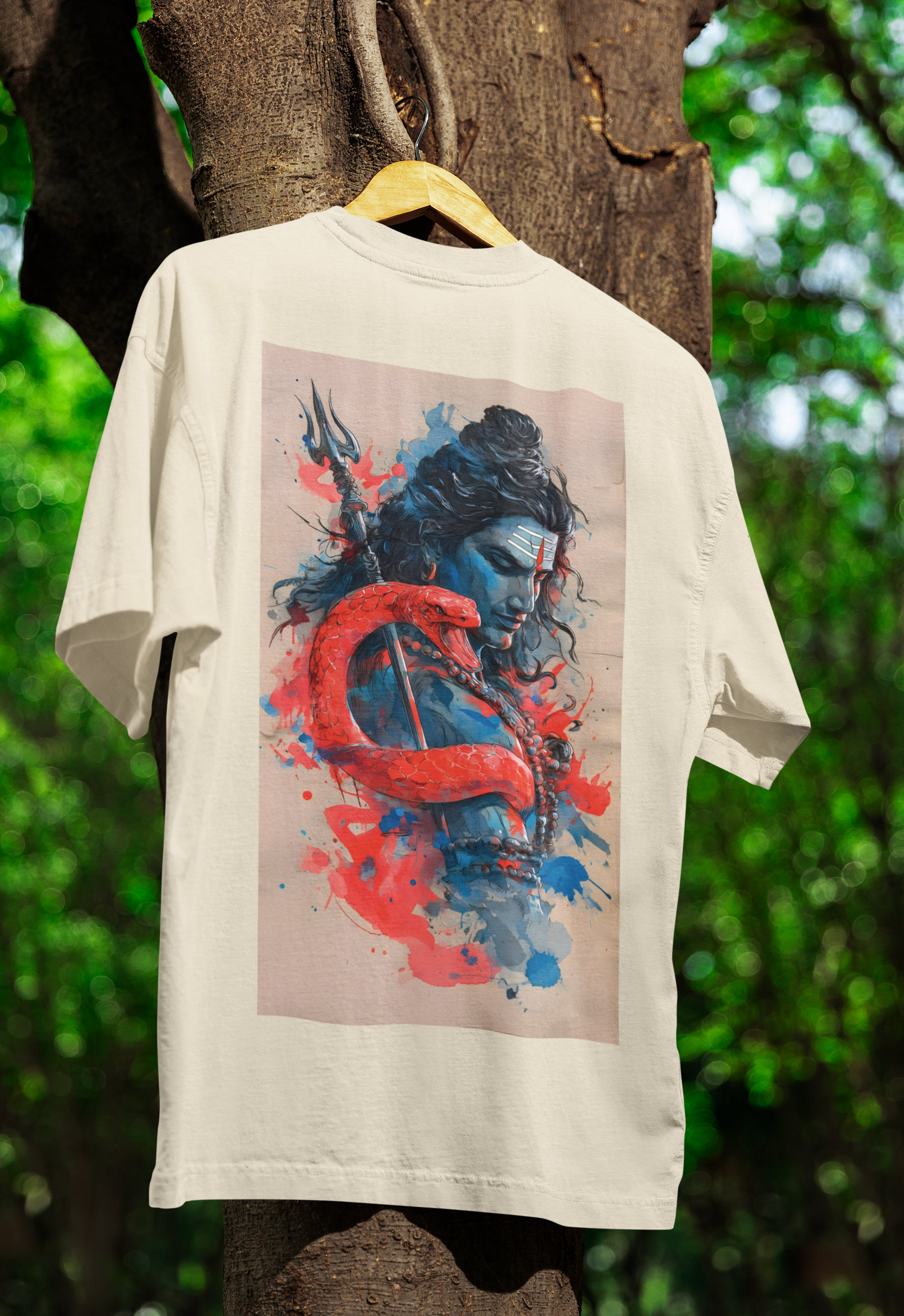 Divine Canvas: Mahadev Splatter Oversized Tee