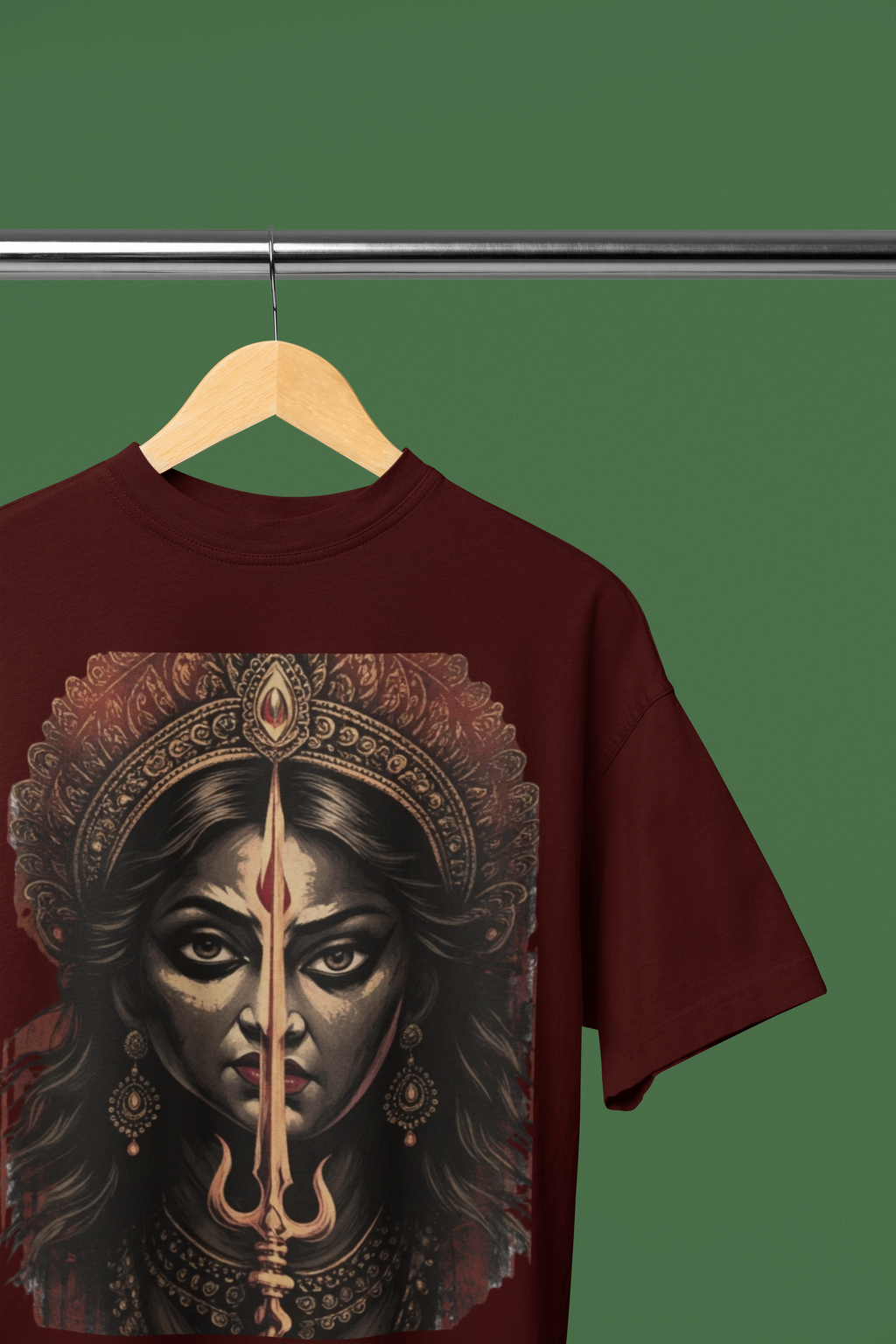 Shakti Awakened: The Divine Trident Oversized Tee