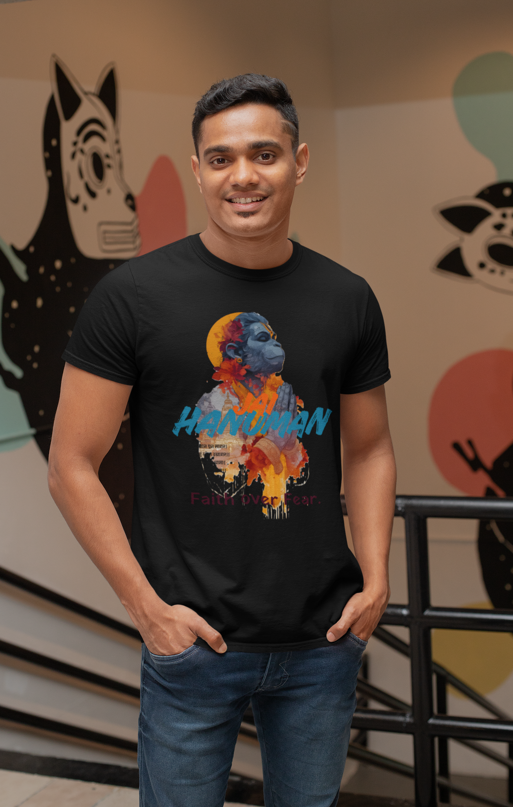 The "Faith Over Fear" Hanuman Graphic Tee